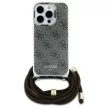 Guess GUHCP16LHC4SEW iPhone 16 Pro 6.3", tok, barna hardcase Crossbody Cord 4G Print