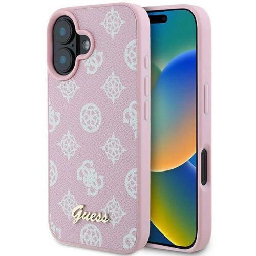 Guess GUHMP16MPGPYSP iPhone 16 Plus 6.7" tok, rózsaszín hardcase Peony Script Logo MagSafe