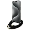 Guess GUHMP16SHCTSGNSK iPhone 16 6.1", tok, fekete Crossbody Cord Script MagSafe
