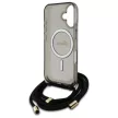 Guess GUHMP16SHCTSGNSK iPhone 16 6.1", tok, fekete Crossbody Cord Script MagSafe