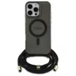 Guess GUHMP16LHCTSGNSK iPhone 16 Pro, 6.3" tok, fekete Crossbody Cord Script MagSafe