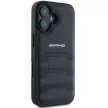 AMG AMHCP16SGSEBK iPhone 16, 6.1" tok, fekete Leather Debossed Lines tok, fekete Logo