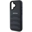 AMG AMHCP16SGSEBK iPhone 16, 6.1" tok, fekete Leather Debossed Lines tok, fekete Logo
