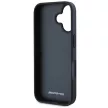 AMG AMHCP16SGSEBK iPhone 16, 6.1" tok, fekete Leather Debossed Lines tok, fekete Logo