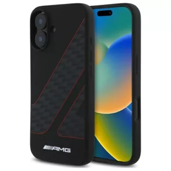   AMG AMHMP16S2SCFR iPhone 16 6,1",, tok, fekete Checketok, piros Flag Pattern MagSafe