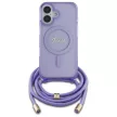 Guess GUHMP16SHCTSGNSU iPhone 16 6.1", tok, lila hardcase Crossbody Cord Script MagSafe