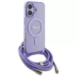 Guess GUHMP16SHCTSGNSU iPhone 16 6.1", tok, lila hardcase Crossbody Cord Script MagSafe