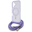 Guess GUHMP16SHCTSGNSU iPhone 16 6.1", tok, lila hardcase Crossbody Cord Script MagSafe