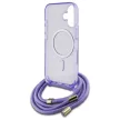 Guess GUHMP16SHCTSGNSU iPhone 16 6.1", tok, lila hardcase Crossbody Cord Script MagSafe