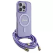 Guess GUHMP16LHCTSGNSU iPhone 16 Pro, 6.3" tok, lila hardcase Crossbody Cord Script MagSafe