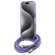 Guess GUHMP16LHCTSGNSU iPhone 16 Pro, 6.3" tok, lila hardcase Crossbody Cord Script MagSafe