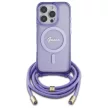 Guess GUHMP16XHCTSGNSU iPhone 16 Pro Max, 6.9" tok, lila hardcase Crossbody Cord Script MagSafe