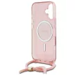 Guess GUHMP16SHCTSGNSP iPhone 16 6.1", tok, rózsaszín hardcase Crossbody Cord Script MagSafe