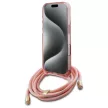 Guess GUHMP16LHCTSGNSP iPhone 16 Pro, 6.3" tok, rózsaszín hardcase Crossbody Cord Script MagSafe