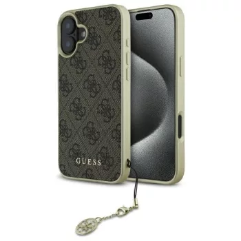   Guess GUHCP16SGF4GBR iPhone 16 6.1", tok, barna hardcase 4G Charms Collection