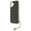 Guess GUHCP16SGF4GBR iPhone 16 6.1", tok, barna hardcase 4G Charms Collection