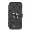 Guess GUBKP16S4GMGGR iPhone 16 6.1" oldalra nyíló tok, fekete4G Metal Logo