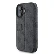 Guess GUBKP16S4GMGGR iPhone 16 6.1" oldalra nyíló tok, fekete4G Metal Logo