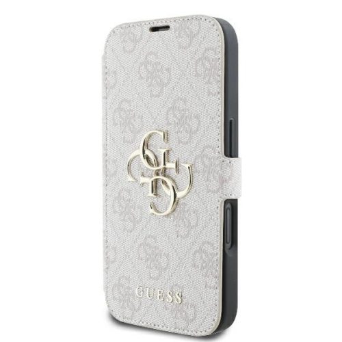 Guess GUBKP16S4GMGPI iPhone 16 6.1" oldalra nyíló tok, rózsaszín4G Metal Logo