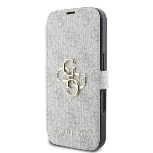 Guess GUBKP16X4GMGPI iPhone 16 Pro Max 6.9" oldalra nyíló tok, rózsaszín4G Metal Logo