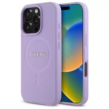   Guess GUHMP16LPSAHMCU iPhone 16 Pro 6.3", tok, lila hardcase Saffiano MagSafe