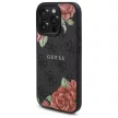 Guess GUHMP16LP4ROPEMCK iPhone 16 Pro 6.3"hardcase 4G Flowers Print MagSafe  tok, fekete