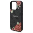 Guess GUHMP16LP4ROPEMCK iPhone 16 Pro 6.3"hardcase 4G Flowers Print MagSafe  tok, fekete