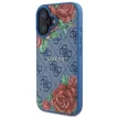 Guess GUHMP16SP4ROPEMCB iPhone 16 6.1" hardcase 4G Flowers Print MagSafe tok, kék