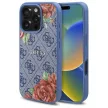 Guess GUHMP16LP4ROPEMCB iPhone 16 Pro 6.3" hardcase 4G Flowers Print MagSafe tok, kék