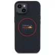 Red Bull RBHMP14S24PUILVR iPhone 14 6.1" hardcase tok, sötétkék Leather tok, Red Ring MagSafe