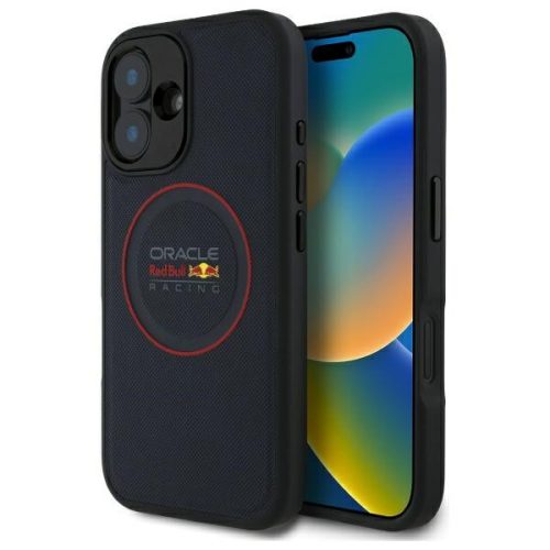 Red Bull RBHMP16M24PUILVR iPhone 16 Plus 6.7" Ring MagSafe Leather tok, sötétkék