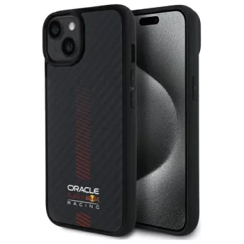   Red Bull RBHMP14S24CFGSMK iPhone 14 6.1" hardcase tok, fekete Carbon Fiber Power Bar MagSafe