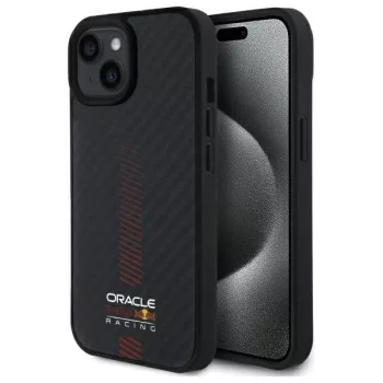   Red Bull RBHMP15S24CFGSMK iPhone 15 6.1" Carbon Fiber Power Bar MagSafe tok, fekete