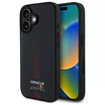   Red Bull RBHMP16M24CFGSMK iPhone 16 Plus 6.7" hardcase Carbon Fiber Power Bar MagSafe tok, fekete