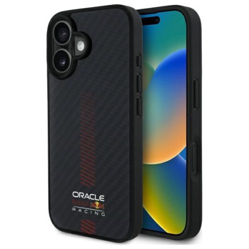Red Bull RBHMP16M24CFGSMK iPhone 16 Plus 6.7" hardcase Carbon Fiber Power Bar MagSafe tok, fekete