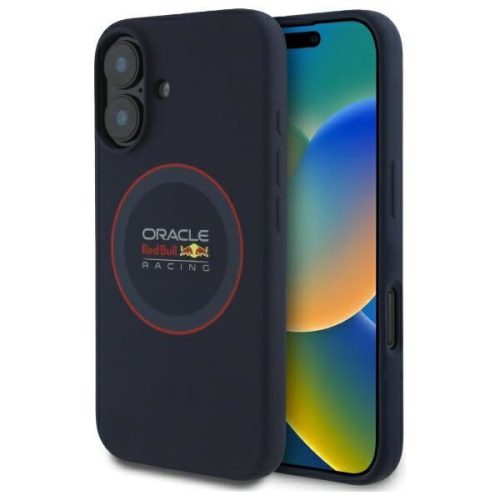 Red Bull IPHONE 16 MagSafe RBHMP16S24SIILVR Silicone Ring tok, sötétkék