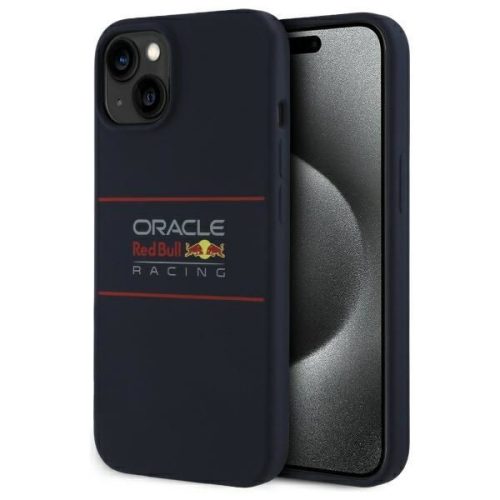Red Bull IPHONE 15 compatible MagSafe RBHMP15S24SIHSRV (Silicone Horizontal Red Logo tok, sötétkék