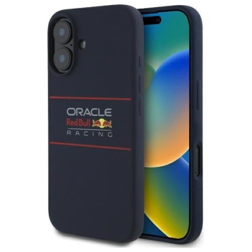 Red Bull IPHONE 16 Plus compatible MagSafe RBHMP16M24SIHSRV (Silicone Horizontal Center tok, sötétkék