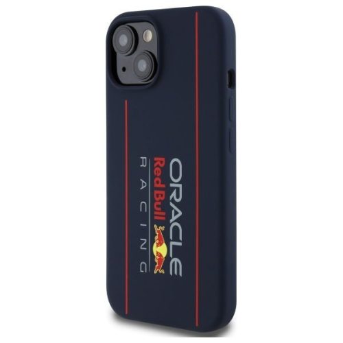 Red Bull IPHONE 15 MagSafe RBHMP15S24SIOLRV (Silicone Oversize Vertical Logo) tok, sötétkékvy