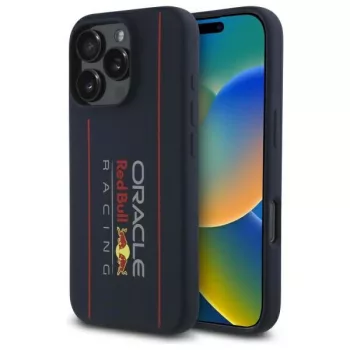   Red Bull IPHONE 16 Pro Max MagSafe RBHMP16X24SIOLRV (Silicone Oversize Vertical Logo) tok, sötétkék