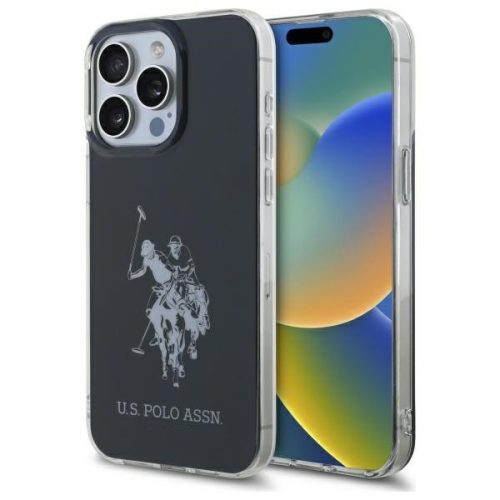 US Polo USHCP15XTPUHRBK iPhone 15 Pro Max 6,7" tok, fekete Shiny Big Logo