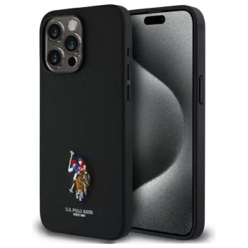   US Polo USHCP15XPEMK iPhone 15 Pro Max 6,7" tok, fekete Embroidetok, piros DH Color