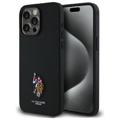 US Polo USHCP15XPEMK iPhone 15 Pro Max 6,7" tok, fekete Embroidetok, piros DH Color