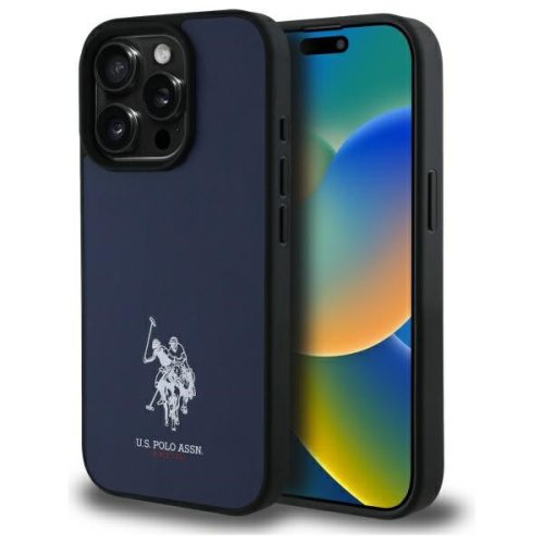 US Polo USHCP15XPGEV iPhone 15 Pro Max 6,7" tok, sötétkék Leather Embroidetok, piros DH Color