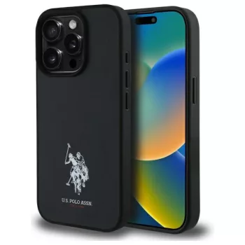   US Polo USHCP15XPGEK iPhone 15 Pro Max 6,7" tok, fekete Leather Embroidetok, piros DH Color