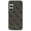 Guess GUHCS24FEG4GFBR Samsung Galaxy S24 FE hardcase 4G Metal tok, arany Logo tok, barna