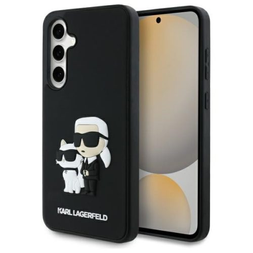 Karl Lagerfeld KLHCS24FE3DRKCNK Samsung Galaxy S24 FE hardcase 3D Rubber Karl&Choupette tok, fekete