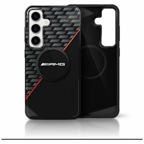 AMG Double Layer Rhombs MagSafe Samsung Galaxy S25 tok, fekete