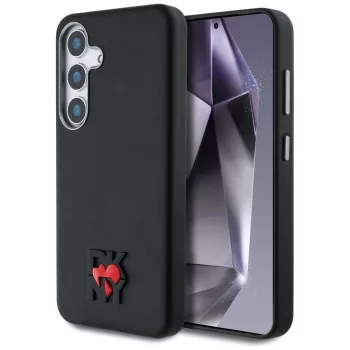 DKNY Leather Heart of NY Samsung Galaxy S25 tok, fekete
