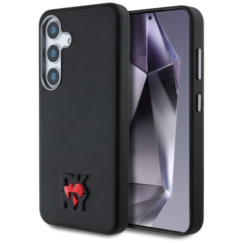 DKNY Leather Heart of NY Samsung Galaxy S25 tok, fekete